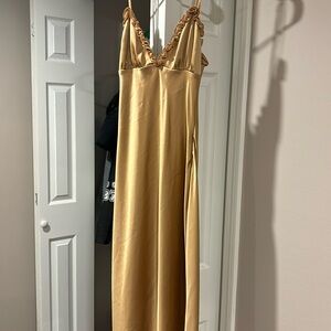 Champagne Zara silk slip dress- worn once